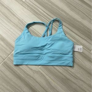 NWT lululemon blue long line energy bra size 12